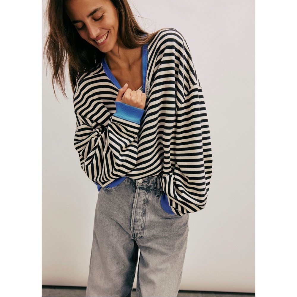 Free People Classic Striped Crewneck - Picture 2 of 3